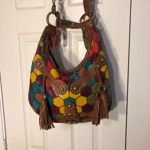 Isabella Fiore Large Leather Hobo Bag